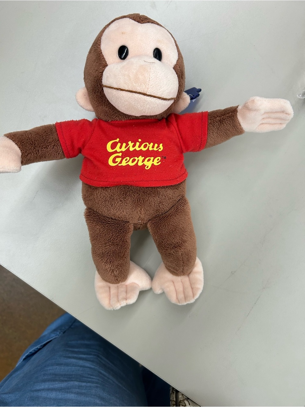 Plush Monkey in Brown with Red Shirt